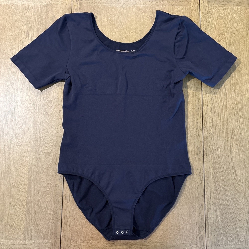 Shapermint Essentials Bodysuit Womens 4XL Black Short Sleeve Shapewear 95006